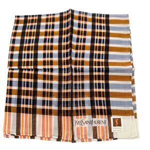 Yves Saint Laurent Copper Vintage Handkerchief / Pocket Square / Small Scarf 18"